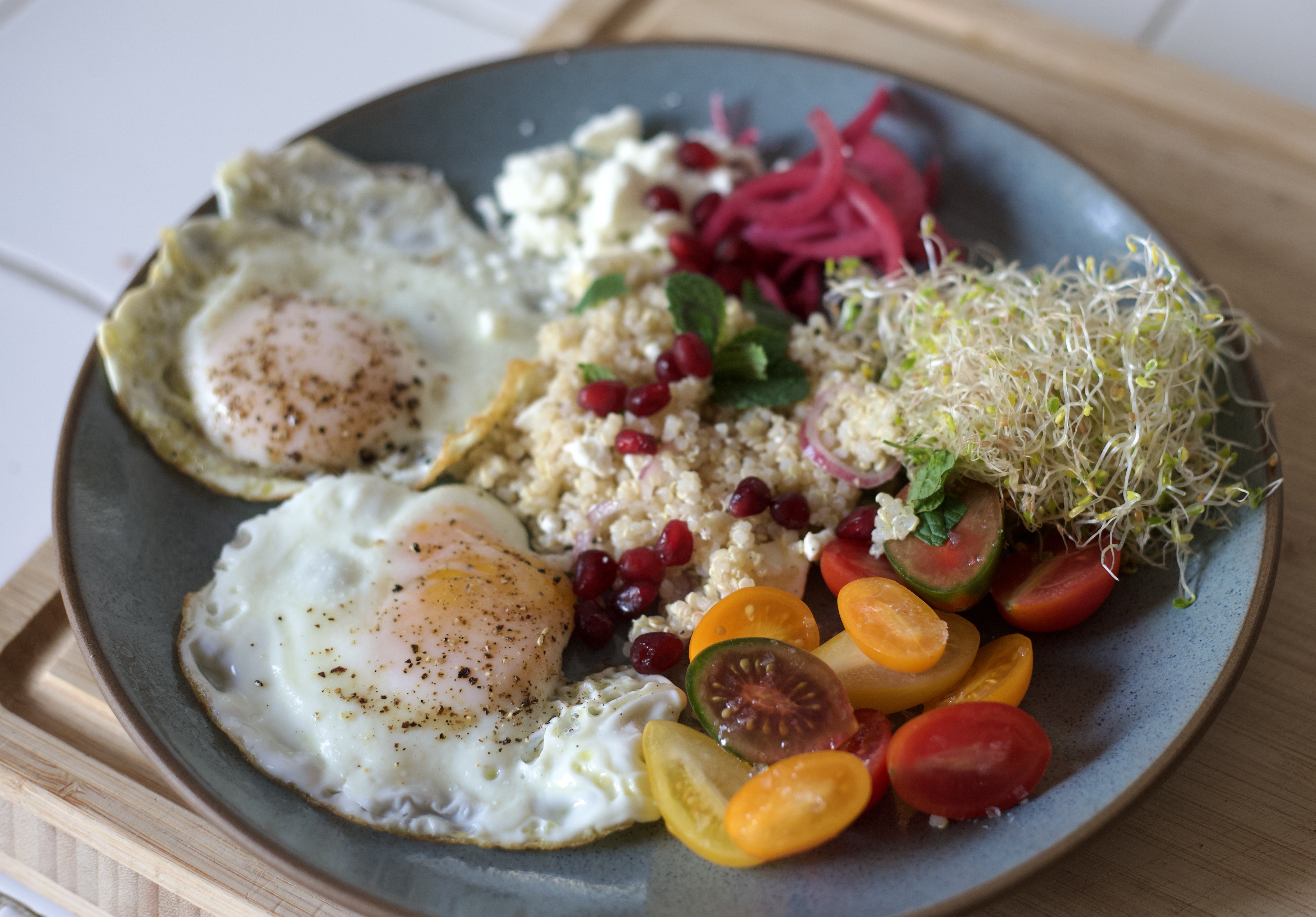 Power breakfast plate with fresh ingredients