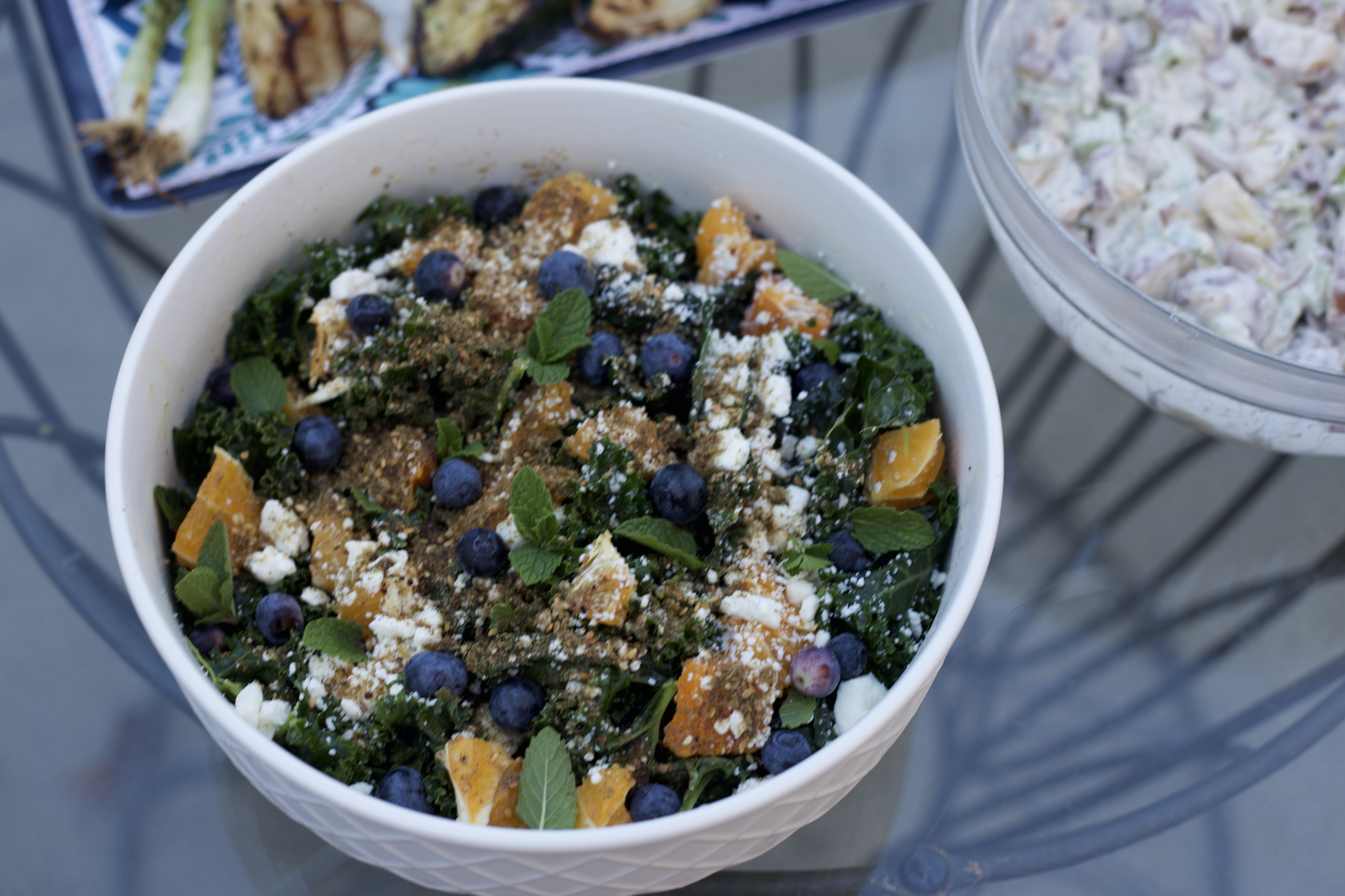 Kale citrus blueberry salad